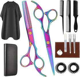 Unbranded Elite Pro 440c-11 440c-11 Professional Hair Cutting Japanese Steel Scissors Barber Shears 11pc Set Cape