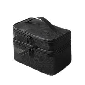 Uniquer Shpd3d61-b/gmt009 Mesh Cosmetic Bag Makeup Organizers Double Layer Storage Organizer Travel Ma