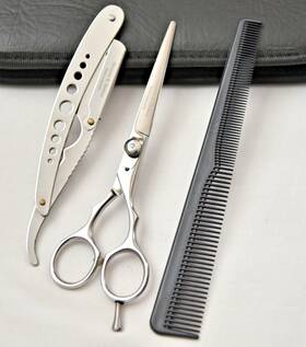 Usabeautex Ss-1218 Professional Hair Cutting Scissors 6-inch Stainless Steel Shears And Razor