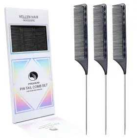 Vellen Hair 714651991135 Professional 9 Inch Needle Handle Combs For Stylists Heat Resis