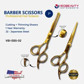 Vbi-ebs-02 Veobeauty Instruments Salon Hair Cutting Thinning Scissors Barber Shears Hairdressing Styling Set Gold