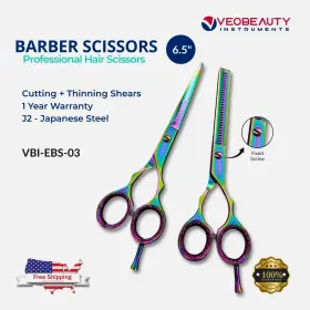 Vbi-ebs-03 Veobeauty Instruments Professional Hair Cutting Scissors Barber Thinning Shears Hairdressing Salon Set