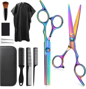 Lft-02 Vfaejll Hair Cutting Scissors Kits 11pcs Professional Haircut Kit With Comb Cli