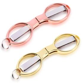 Vicsamer 679872816653 2pcs Folding Scissors Portable Travel Scissor Gift For Men Glasses Shaped M