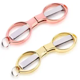 Vicsamer 679872816653 2pcs Folding Scissors Portable Travel Scissor Gift For Men Glasses Shaped M