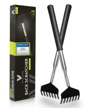 B07rgx4px3 Villkin Back Scratcher 2 Pack - Extendable Stainless Steel Scratching Tool For Men