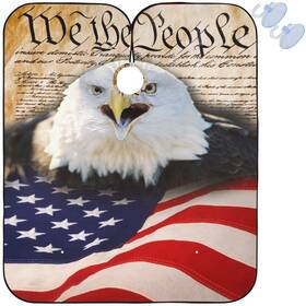 Visesunny G64322897p Barber Cape With American Flag And Bald Eagle - Polyester Hair Cutt Inch