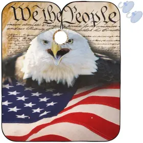 G64322897p Visesunny Barber Cape With American Flag And Bald Eagle - Polyester Hair Cutt Inch