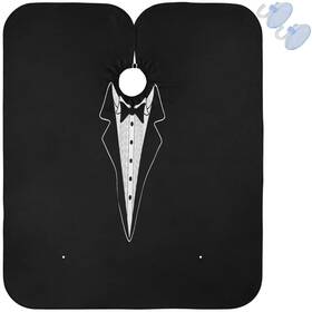 Visesunny G64850254p566c602s1213 Tuxedo Design On Black Barber Cape Anti-static Hair Cutting Wi