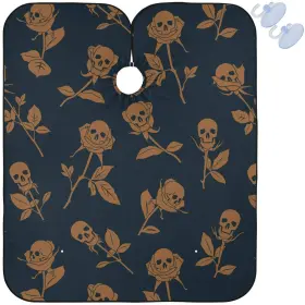 G69132108p Visesunny Barber Cape - Skull Rose Polyester Hair Cutting Salon Apron Anti-st