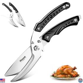 Visit The Huusk Store B0dnfgwkzf Heavy-duty Kitchen Scissors - Serrated Poultry Shears For Chicken And Turkey