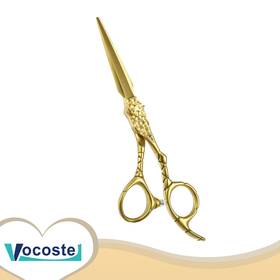 Vocoste 703820614159 Piece Of 1 Hair Cutting Scissors Stainless Steel Razor 6.9 Inches Long Gold Tone