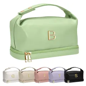 Vw-yunduo-002-all Vogewood Gifts For Women Makeup Bags With Handle Initial Double Layer Cosmetic Bag W