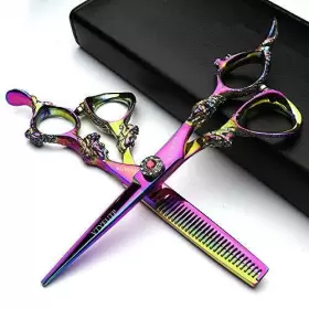 440c Vtyeutp 768494555429 6.0 Inch Rainbow Dragon Handle Salon Hair Cutting And Thinning Shears 440c Vtyeutp 768494555429 6.0 Inch Rainbow Dragon Handle Salon Hair Cutting And Thinning Shears
