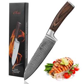 Wakoli 1dm-san-edb 7-inch Damascus Santoku Knife - 67-layer Vg10 Core Steel Razor Sharp