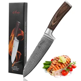 1dm-san-edb Wakoli 7-inch Damascus Santoku Knife - 67-layer Vg10 Core Steel Razor Sharp