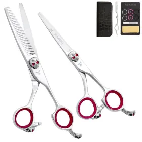 Washi 659424165316 New Scissor Professional Skull Set Red In Size 5.5 6.0