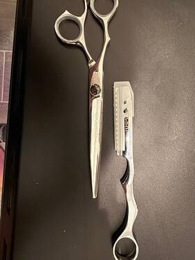 Washi Lmy-70 Beauty - Lefty Silver Knight Long 7.0 Inch Convex Hair Cutting Shear / Scissor