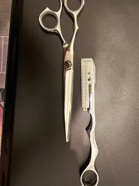 Lmy-70 Washi Beauty - Lefty Silver Knight Long 7.0 Inch Convex Hair Cutting Shear / Scissor