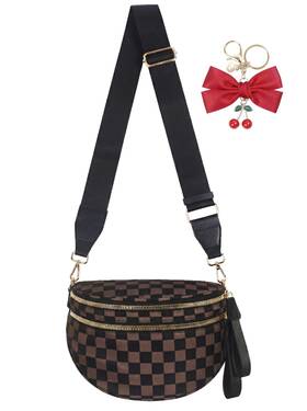 Weighnixis 000211 Checkered Crossbody Bag For Women Spacious Sling And Stylish Bum Trave