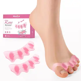 Welnove 789044409627 Toe Separators Spacers For Women - Spreaders With Rose Extract T