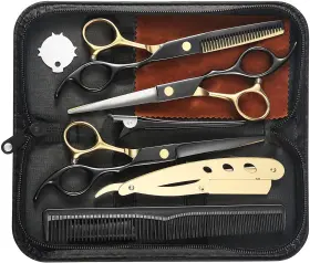 Friseurscheren-16 Wenshall Professional Black Gold Hair Scissors 6.5 Inch Teeth Japanese Stainless Ste Friseurscheren-16 Wenshall Professional Black Gold Hair Scissors 6.5 Inch Teeth Japanese Stainless Ste