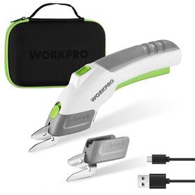 Workpro W125203 Cordless Electric Scissors With 2 Blades 4v Rechargeable Powerful Sh
