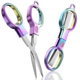Ct2-scissors Wraabi 2 Pcs Folding Stainless Steel Portable Mini Travel Scissors Safety Foldable