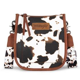 Wrangler 077-cow-br Small Crossbody Bag For Women Western Shoulder Purse With Adjustable