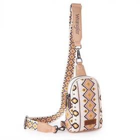 Wrangler 45767 Aztec Crossbody Sling Bags For Women Southwestern Print Purse With D