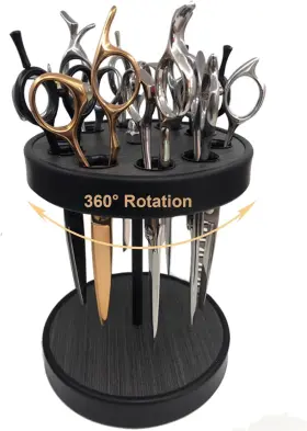 Jdj1-1 Xdonef Rotating Hair Scissors Holder Wooden Barber Storage Salon Shear