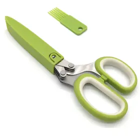 Xemz 696629472603 Herb Scissors Stainless Steel Kitchen Shears Shredded Five Layers