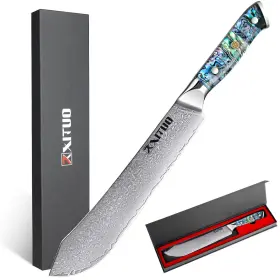 Vg10 Xt Xituo 746608436376 Xi Tuo 9.5-inch Chef Knife Damascus 67-layer Japanese Steel Abalone She
