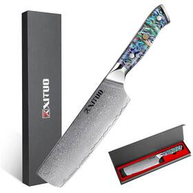 Xt Xituo 746608436383 Damascus Steel Nakiri Cleaver Knife 7 Inch - As Collection 67-layer Japanes