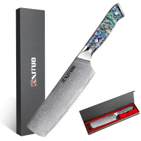 Xt Xituo 746608436383 Damascus Steel Nakiri Cleaver Knife 7 Inch - As Collection 67-layer Japanes