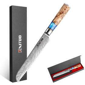 Xt Xituo 796358093152 Damascus Steel Bread Knife - 7.5ftft Tsunami Collection 67-layer Japanese V