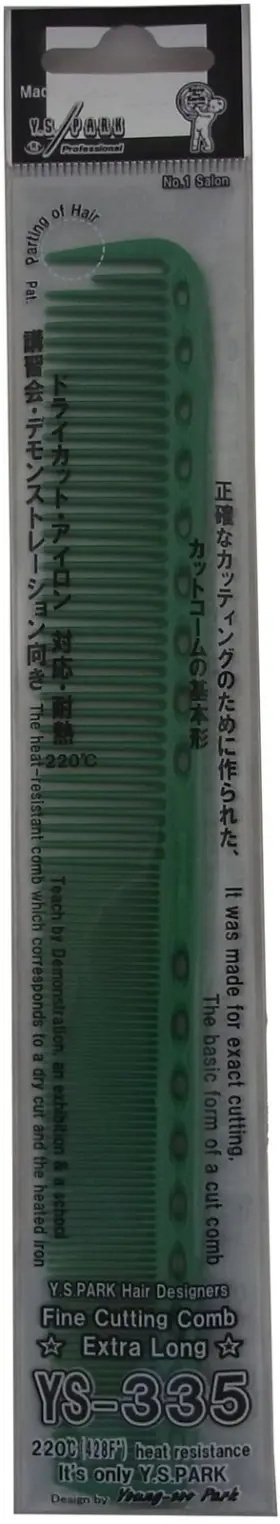 Y.s.park 799457750728 Ys 335 Fine Cutting Comb Extra Long - Green