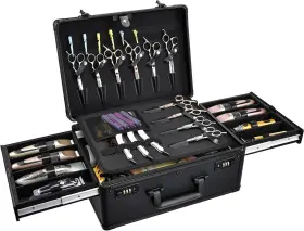 M62c Yueieoun Barber Case With Clippers Sliding Tray Profesional Barbers Briefcase Tool