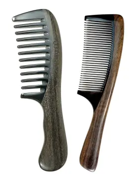 Yunzh 613965838696 Buffalo Horn Comb Fine Tooth And Wide Wooden For Women Men