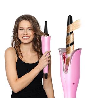Zacgos 769029029989 Rotating Curing Iron 1 Inch Hair Wand Self With Guider Rod- Easy T