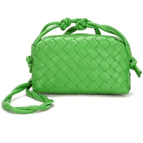 Wovenb1906 Zediuh 633183916402 Woven Bag For Women Crossbody Shoulderbag Small Vegan Leather Purse Green