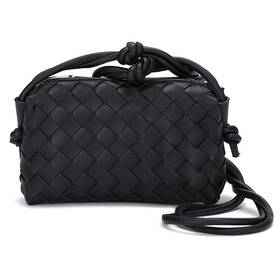 Zediuh 633183925008 Woven Bag For Women Crossbody Shoulderbag Small Vegan Leather Purse Black