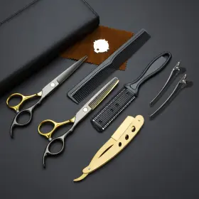 Zhjdongtuo 762917270883 Black Gold Hair Cutting Scissors Professional Stainless Steel Barber Thi Zhjdongtuo 762917270883 Black Gold Hair Cutting Scissors Professional Stainless Steel Barber Thi