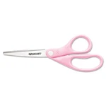Westcott Pink Ribbon Scissors, 8" Long, 3.5" Cut L, Straight Handle, 3/PACK New. Price: $15.96.