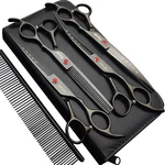 7.0IN Titanium Professional Dog Grooming Scissors Set,straight & Thinning Curv New. Price: $68.31.