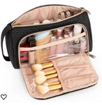 Cubetastic Small Makeup Bag Pouch Travel Cosmetic Organizer Black Woven Used. Price: $12.77.