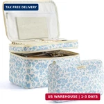 Hbselect 2PCS Travel Makeup Bag, Large Cotton Quilted Cosmetic Cu New. Price: $15.61.