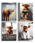 Huacanvasart Funny Highland Cow Bathroom Wall Prints, Brown Vintage H... New. Price: $23.54.