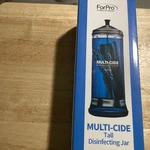 Forpro Multi-cide Tall Glass Jar, Hairstyling Tools . Brand New Box. Price: $15.00.