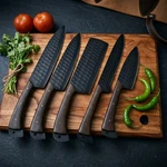 Unique Mens Gift 5PC Handmade Knife Set Hammered Steel Bbq Chef W/ Leather Roll New. Price: $90.00.